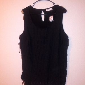 Black Fringe Cato Tank Top
